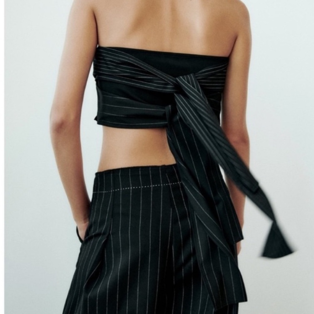 New ZARA STRAPLESS STRAIGHNECK MULTI POSITION CROP TOP - Picture 7 of 15